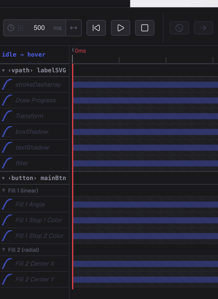 Bezira animation timeline with keyframes and easing